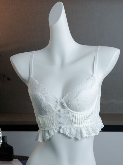 White Delicate French-inspired Lace Lingerie Set