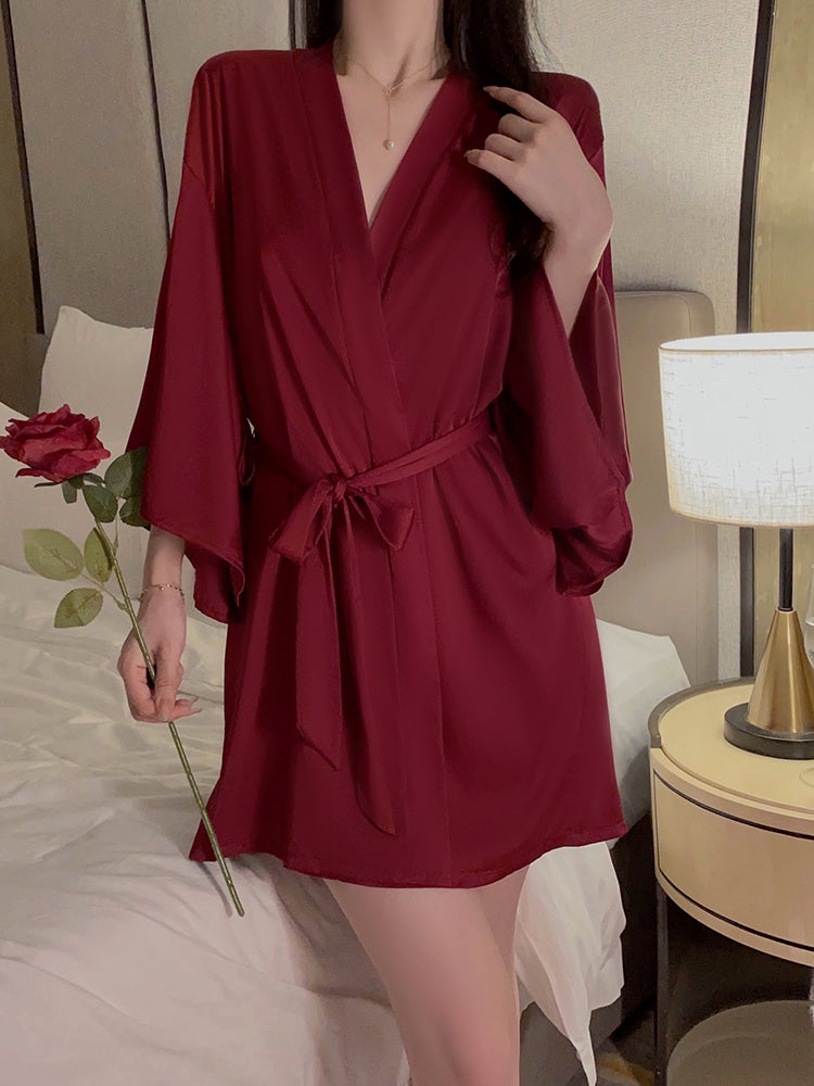 Elegant Sheer Lace Slip Nightdress Set