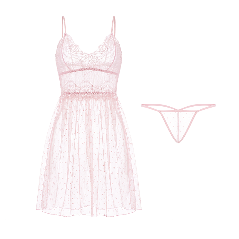 Sexy Sheer Lace Slip Nightdress